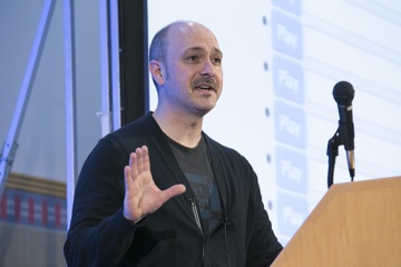 Photo of Ken Tabor at a public speaking event